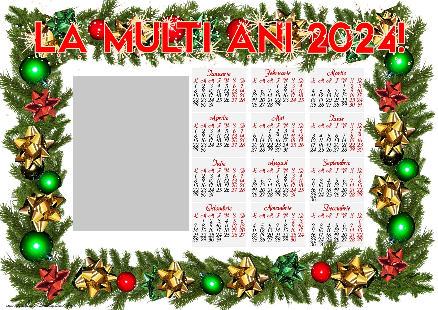 Felicitari personalizate cu calendare - La multi ani 2024! - Calendar Model 0031
