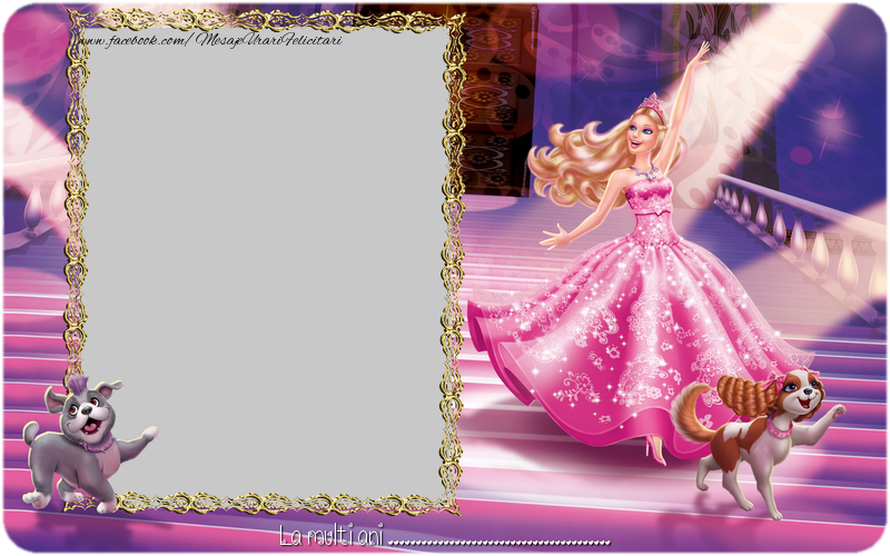 Felicitari personalizate pentru copii - Animație & 1 Poza & Ramă Foto | Felicitare cu Barbie. La multi ani ...