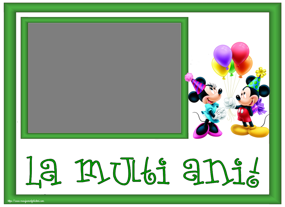 Felicitari personalizate pentru copii - La multi ani! - Rama foto ~ Mickey și Minnie mouse