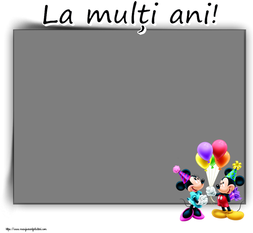Felicitari personalizate pentru copii - 🎈 Baloane & 1 Poza & Ramă Foto | La mulți ani! - Rama foto ~ Mickey și Minnie mouse