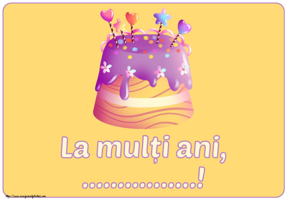 Felicitari personalizate pentru copii - Tort | La mulți ani, ...!