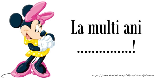 Felicitari personalizate pentru copii - Minnie Mouse | La multi ani ...!