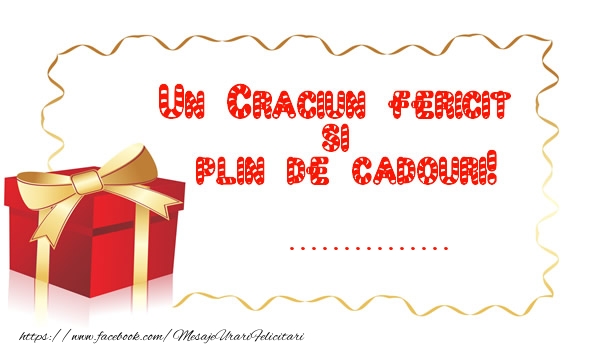 Felicitari personalizate de Craciun - Un Craciun fericit si plin de cadouri! ...