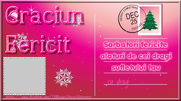 Felicitari personalizate de Craciun - Sarbatori fericite alaturi de cei dragi sufletului tau ...