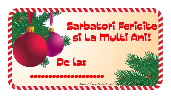 Felicitari personalizate de Craciun - Sarbatori Fericite si La Multi Ani! De la: ...