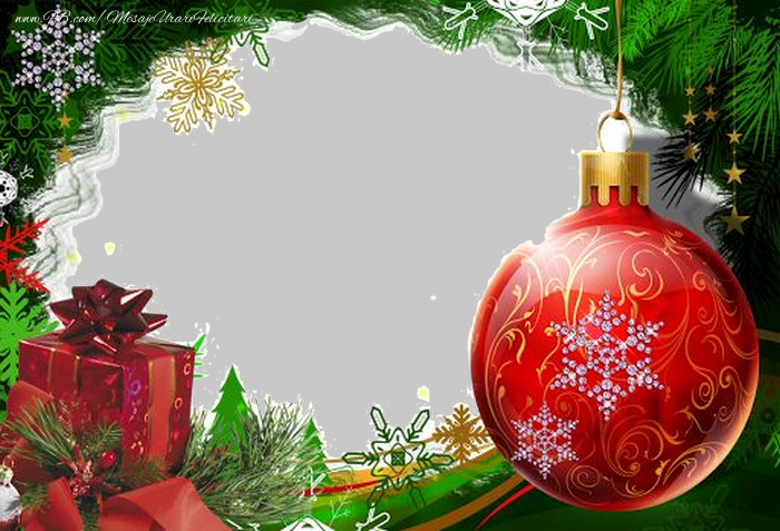 Felicitari personalizate de Craciun - Globuri & 1 Poza & Ramă Foto | Merry Christmas