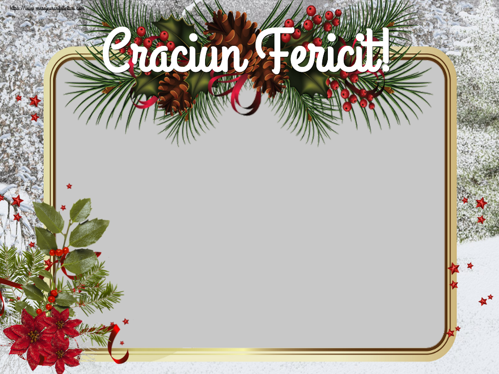 Felicitari personalizate de Craciun - Craciun Fericit! - Rama foto de Craciun