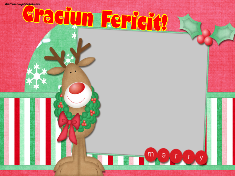 Felicitari personalizate de Craciun - Craciun Fericit! - Rama foto de Craciun