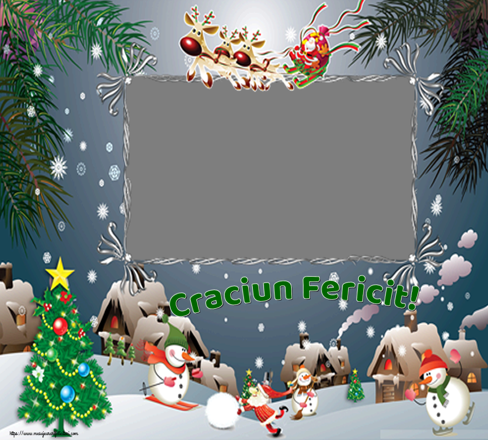 Felicitari personalizate de Craciun - Craciun Fericit! - Rama foto de Craciun