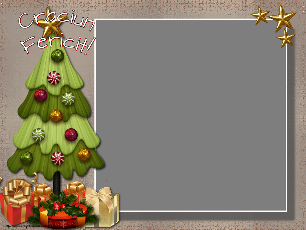 Felicitari personalizate de Craciun - Craciun Fericit! - Rama foto de Craciun
