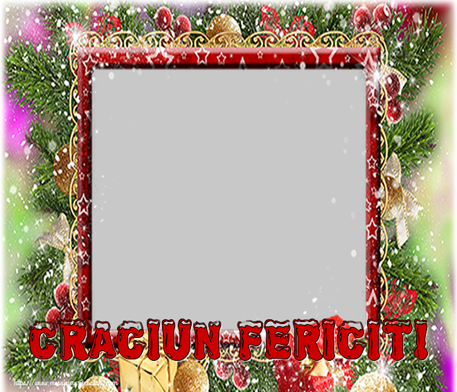 Felicitari personalizate de Craciun - Craciun Fericit! - Rama foto de Craciun cu poza ta de facebook