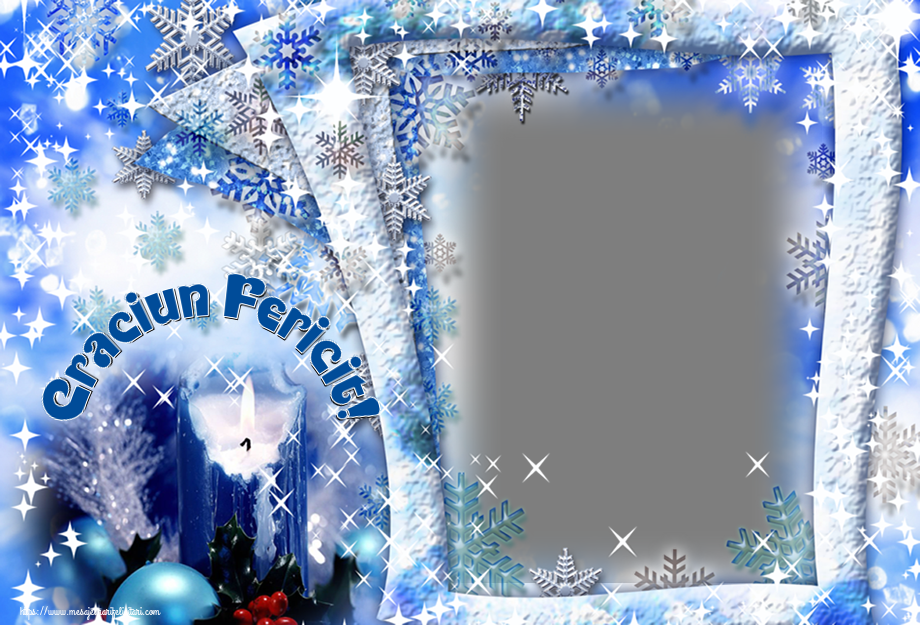Felicitari personalizate de Craciun - Craciun Fericit! - Rama foto de Craciun