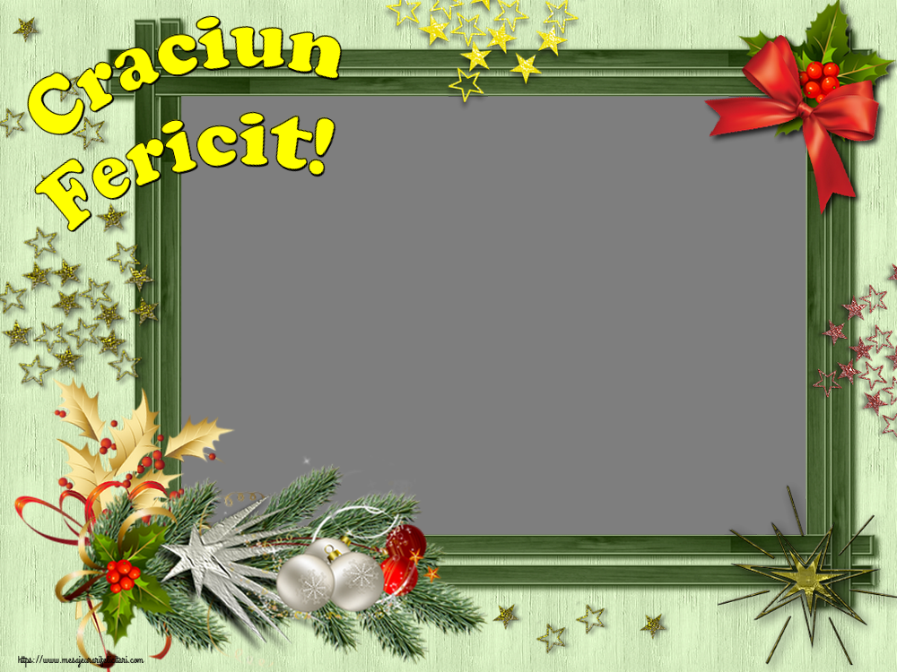 Felicitari personalizate de Craciun - Craciun Fericit! - Rama foto de Craciun