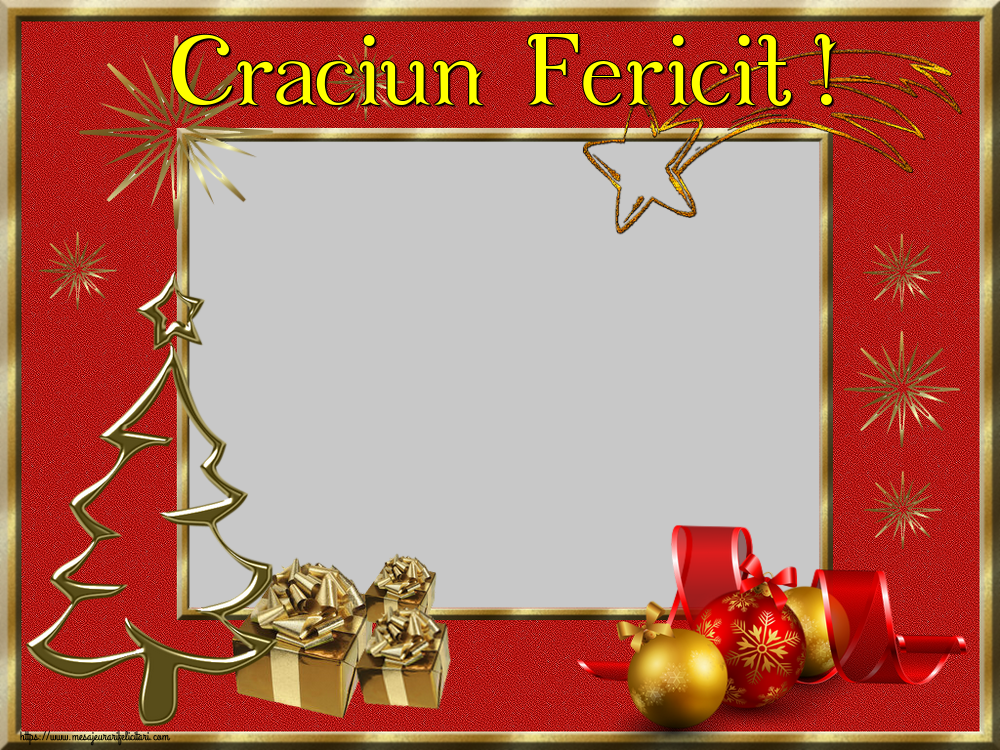 Felicitari personalizate de Craciun - Craciun Fericit! - Rama foto de Craciun