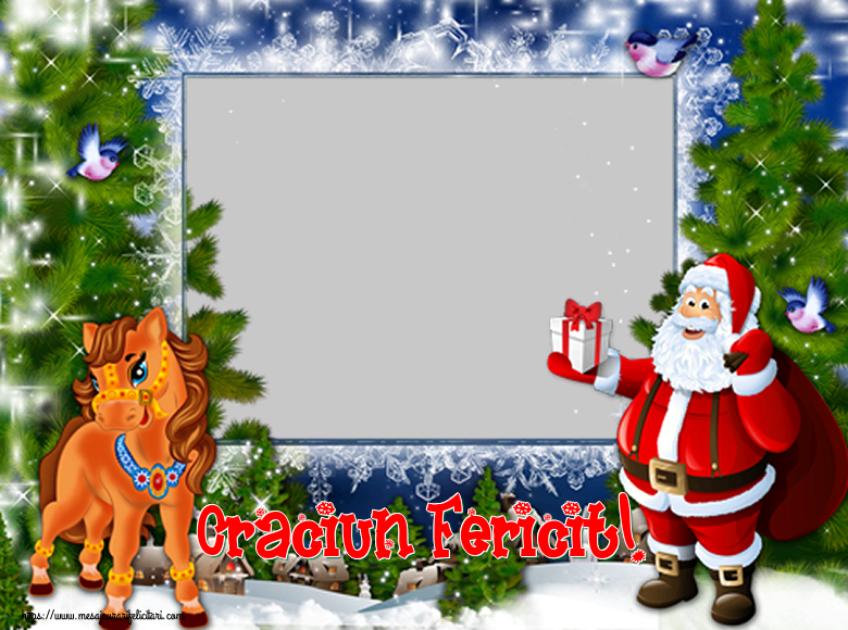 Felicitari personalizate de Craciun - Craciun Fericit! - Rama foto de Craciun