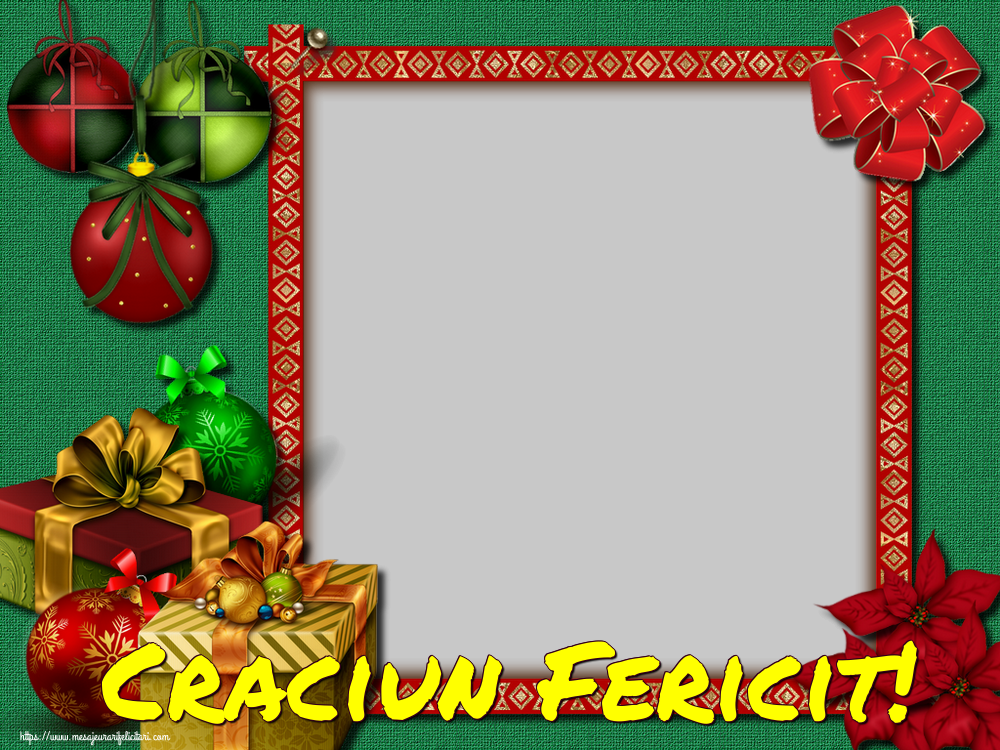 Felicitari personalizate de Craciun - Craciun Fericit! - Rama foto de Craciun