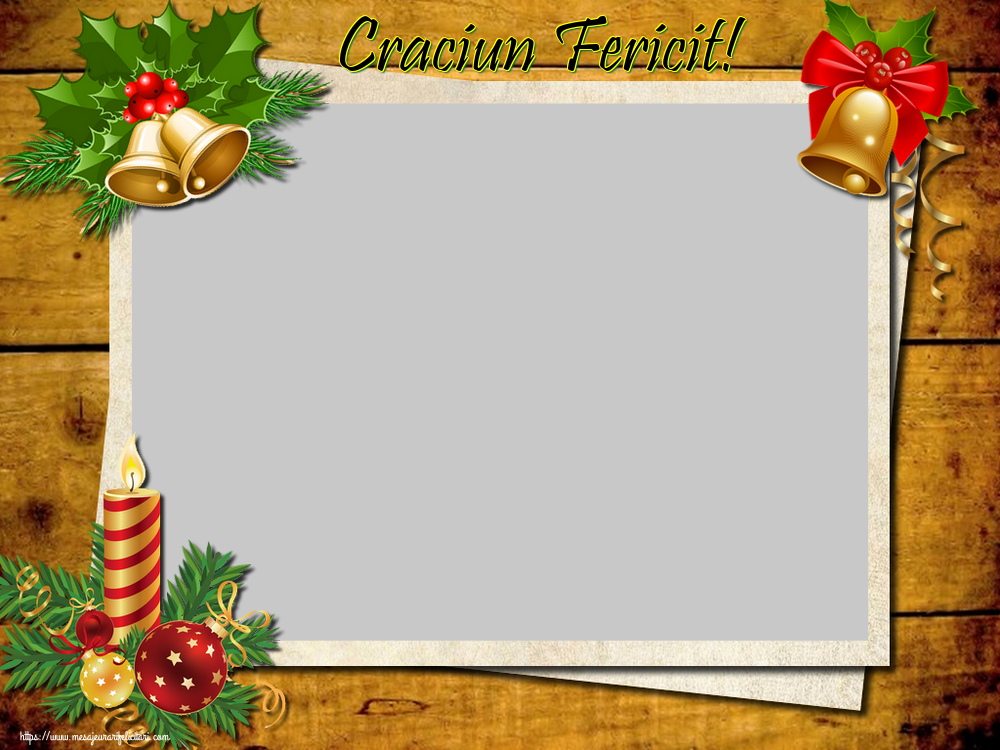 Felicitari personalizate de Craciun - Craciun Fericit! - Rama foto de Craciun