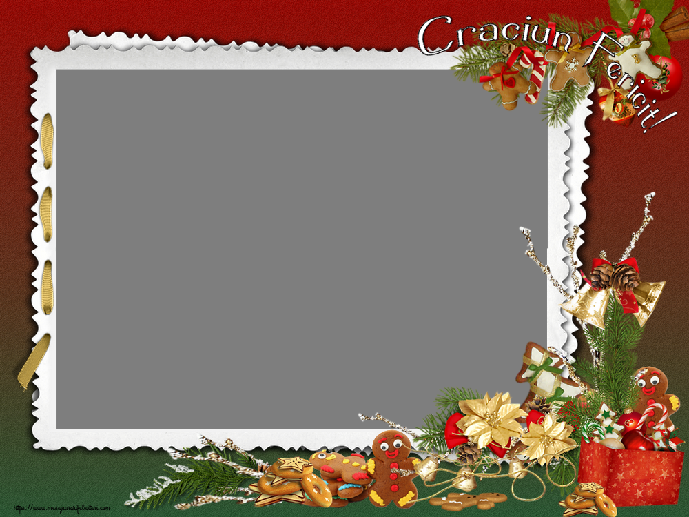 Felicitari personalizate de Craciun - Craciun Fericit! - Rama foto de Craciun