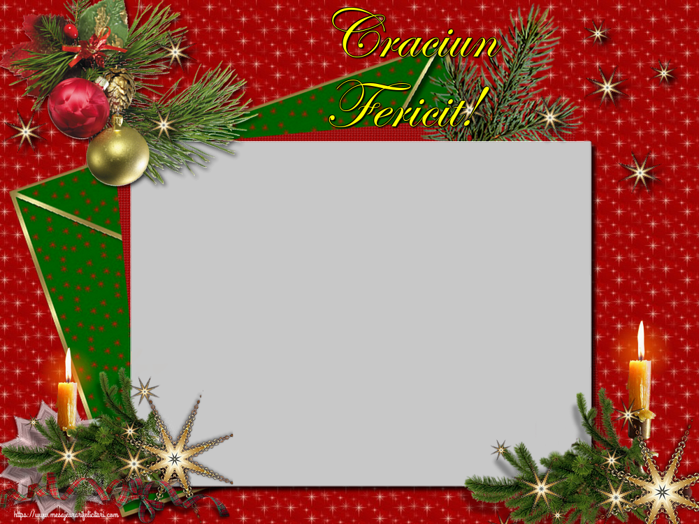 Felicitari personalizate de Craciun - Craciun Fericit! - Rama foto de Craciun