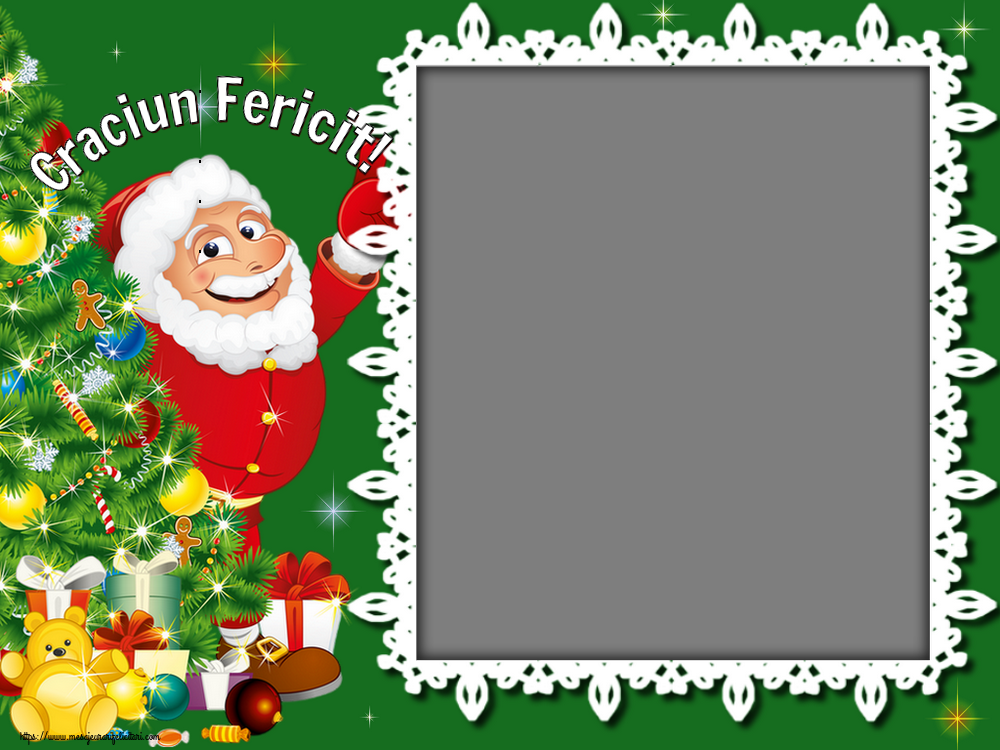 Felicitari personalizate de Craciun - Craciun Fericit! - Rama foto de Craciun