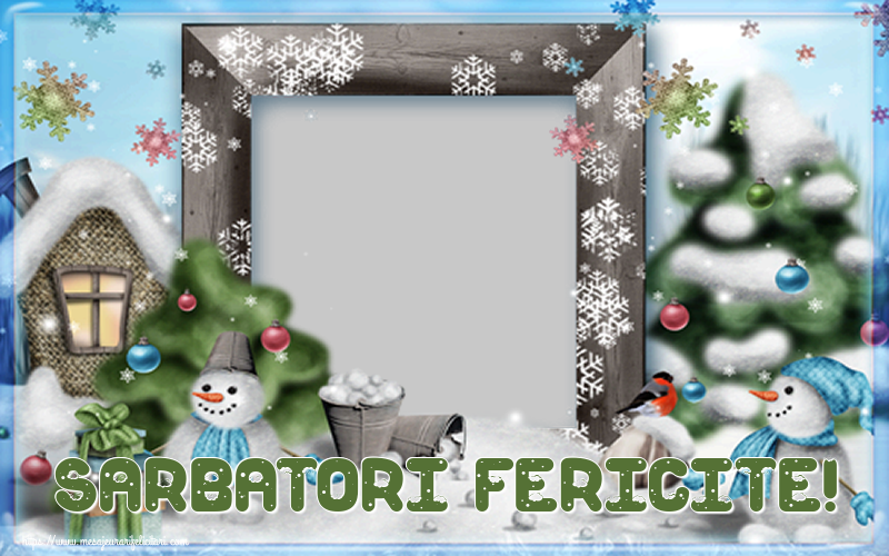 Felicitari personalizate de Craciun - Sarbatori Fericite! - Rama foto de Craciun