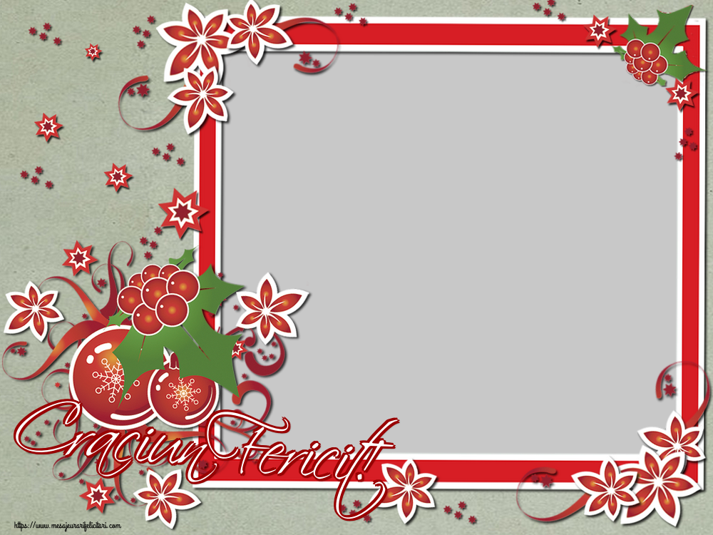 Felicitari personalizate de Craciun - Craciun Fericit! - Rama foto de Craciun