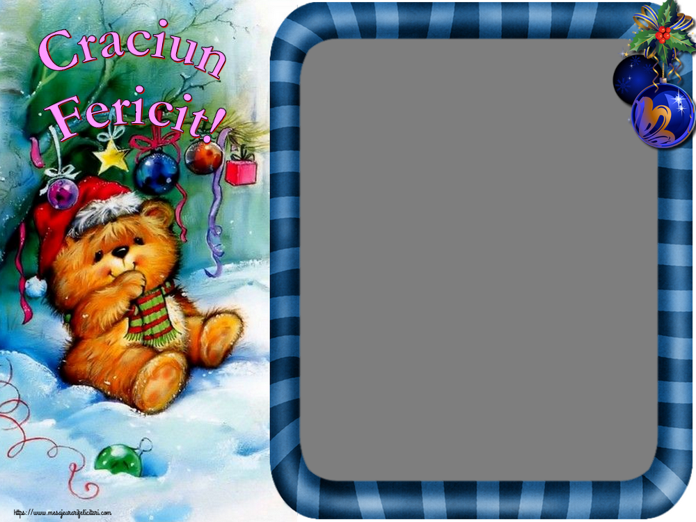 Felicitari personalizate de Craciun - Craciun Fericit! - Rama foto de Craciun
