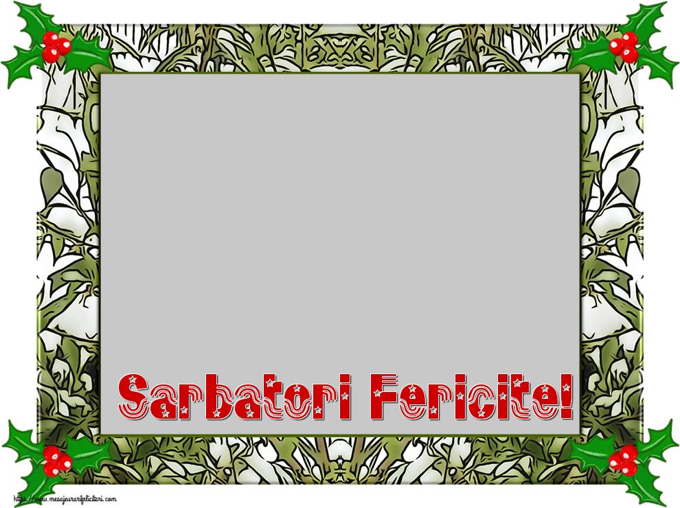 Felicitari personalizate de Craciun - Sarbatori Fericite! - Rama foto de Craciun