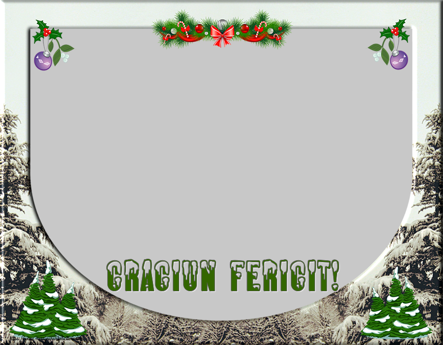 Felicitari personalizate de Craciun - Craciun Fericit! - Rama foto de Craciun