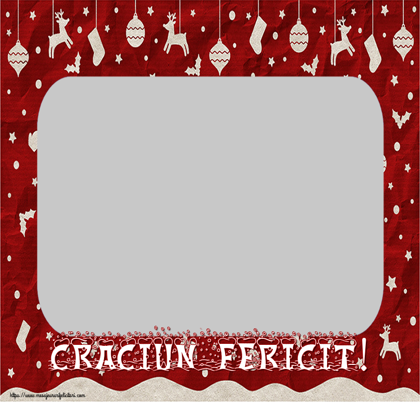Felicitari personalizate de Craciun - Craciun Fericit! - Rama foto de Craciun