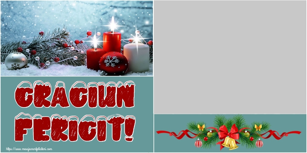 Felicitari personalizate de Craciun - Craciun Fericit! - Rama foto de Craciun