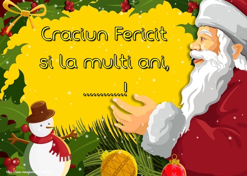 Felicitari personalizate de Craciun - Craciun Fericit si La multi ani, ...!
