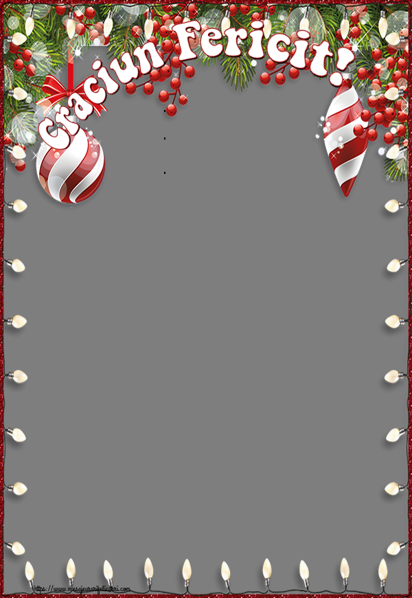 Felicitari personalizate de Craciun - Craciun Fericit! - Rama foto de Craciun