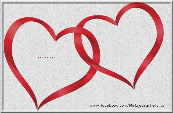 Felicitari personalizate de dragoste - Numele tău și al persoanei iubite în inimioare