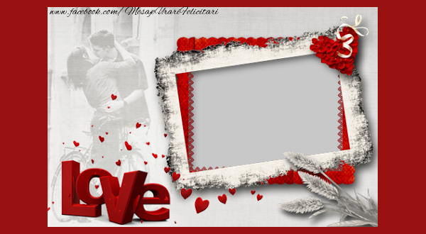 Felicitari personalizate de dragoste - ❤️❤️❤️ Flori & Inimioare & 1 Poza & Ramă Foto | Love you