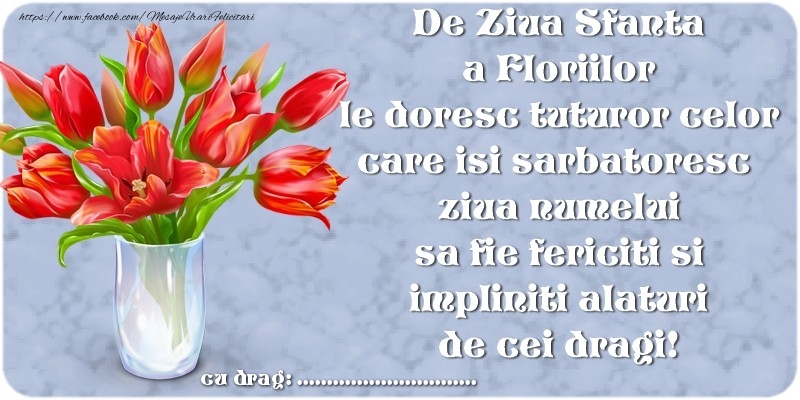 Felicitari personalizate de Florii - Mesaj de Florii