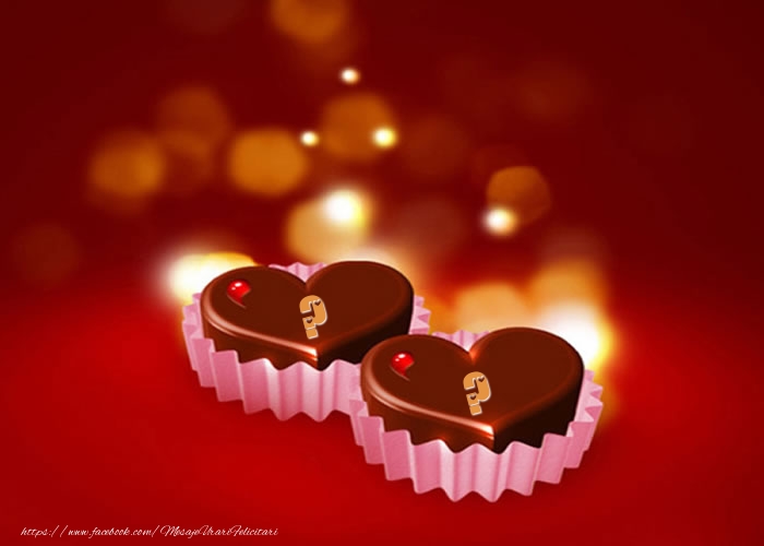 Felicitari personalizate cu Initialele Numelor - Initialele numelor pe bomboane de ciocolata in forma de inima