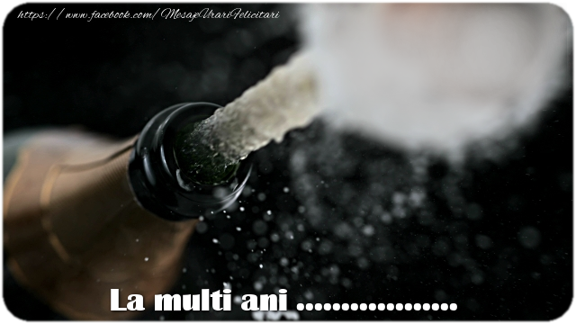 Felicitari personalizate de la multi ani - La multi ani ... - Sampanie deschisa pe fundal negru
