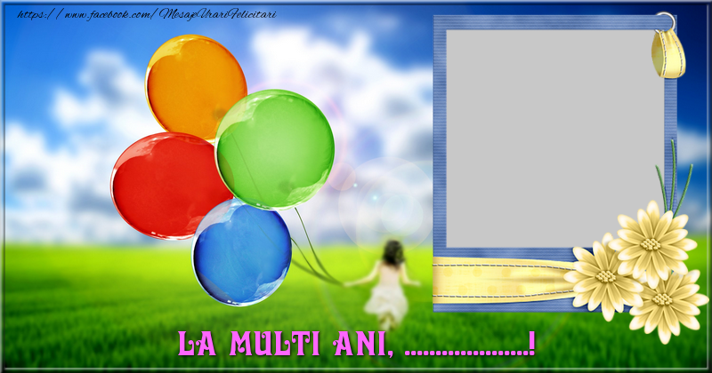 Felicitari personalizate de la multi ani - Baloane & 1 Poza & Ramă Foto | La multi ani ...