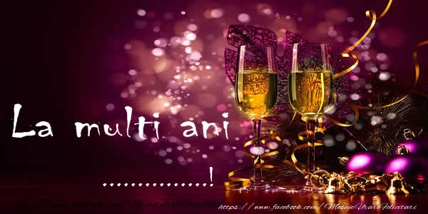 Felicitari personalizate de la multi ani - La multi ani ...! Pahare de șampanie pe fundal închis