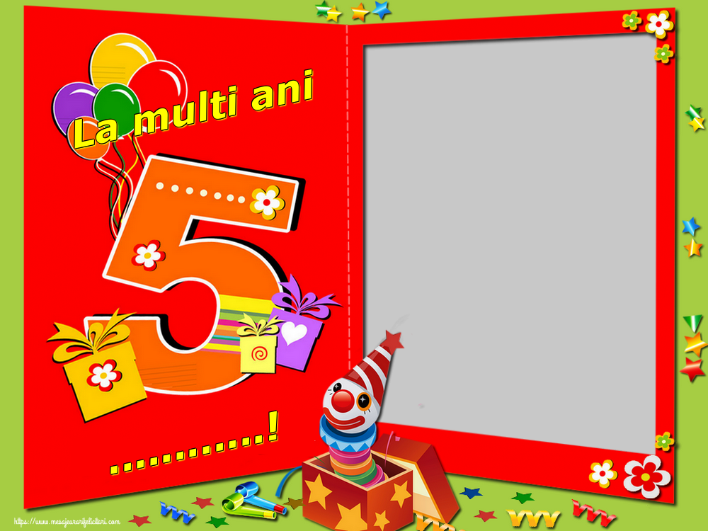 Felicitari personalizate de la multi ani - Copii & 1 Poza & Ramă Foto | La multi ani ...!