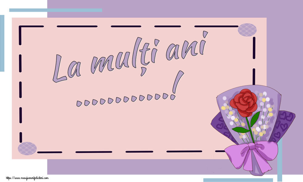 Felicitari personalizate de la multi ani - La mulți ani ...! - pictura cu o floare pe fundal mov
