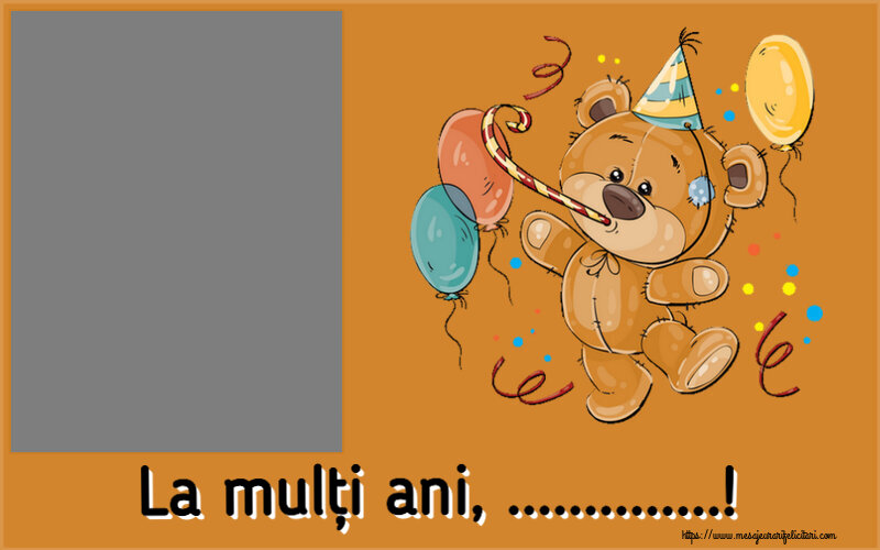 Felicitari personalizate de la multi ani - Baloane & 1 Poza & Ramă Foto | La mulți ani, ...! - Rama foto