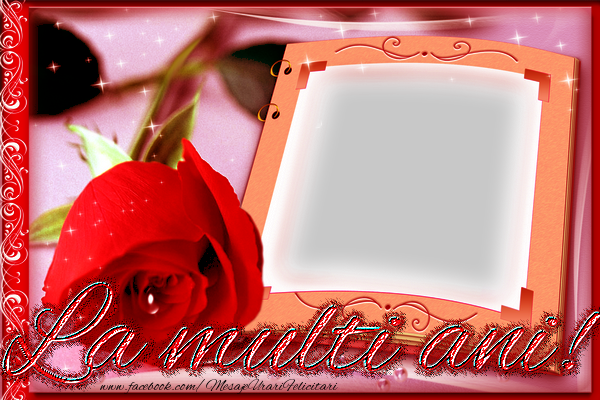 Felicitari personalizate de la multi ani - Trandafiri & 1 Poza & Ramă Foto | La multi ani !