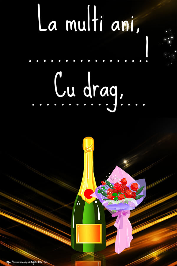 Felicitari personalizate de la multi ani - La multi ani, ...! Cu drag, ... ~ trandafiri clipart