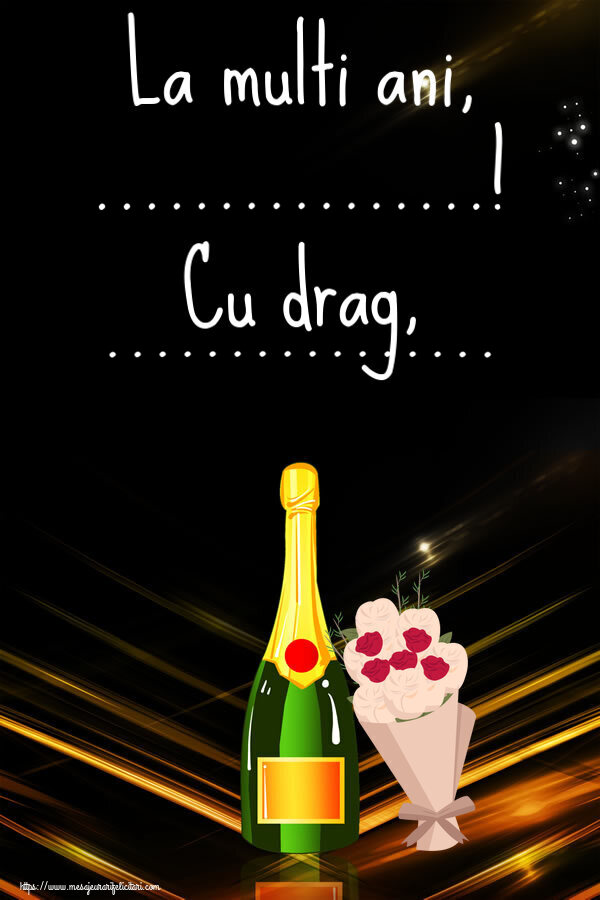 Felicitari personalizate de la multi ani - La multi ani, ...! Cu drag, ... ~ buchet de flori clipart