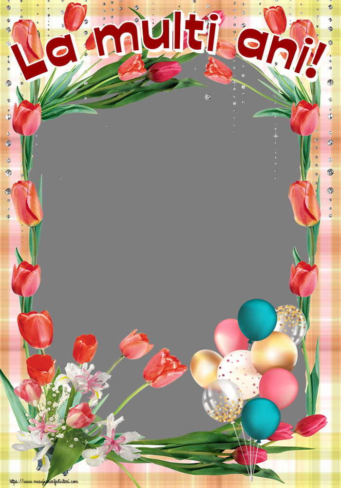 Felicitari personalizate de la multi ani - Baloane & 1 Poza & Ramă Foto | La multi ani! - Rama foto