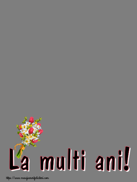 Felicitari personalizate de la multi ani - La multi ani! - Rama foto ~ buchet lalele