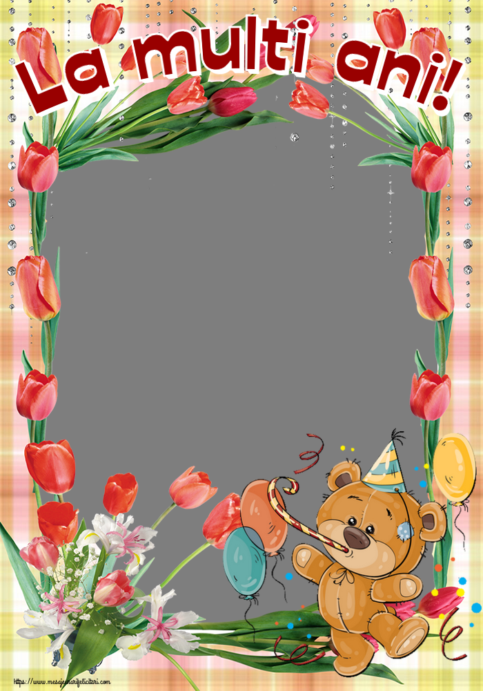 Felicitari personalizate de la multi ani - Baloane & 1 Poza & Ramă Foto | La multi ani! - Rama foto