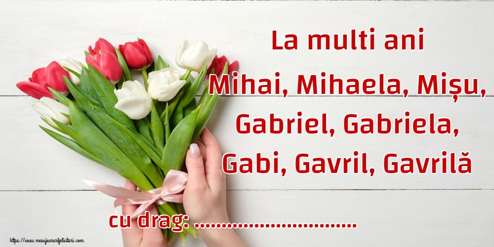 Felicitari personalizate de Sfintii Mihail si Gavril - La multi ani Mihai, Mihaela, Mișu, Gabriel, Gabriela, Gabi, Gavril, Gavrilă ...